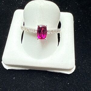 Diamond pink Tourmaline Ring